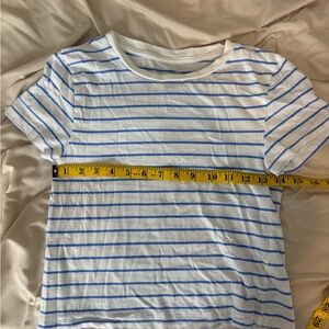 Universal Thread White and Blue Striped Short Sleeve Tee